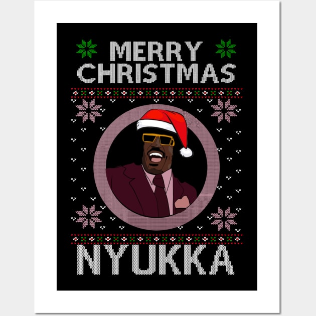 Ugly Christmas Sweater Pinky From Friday Merry Christmas Nyukka Santa hat Wall Art by TrikoNovelty